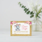 Carte D'accompagnement Eléphant rose floral couche Parties scintillant de (Debout devant)