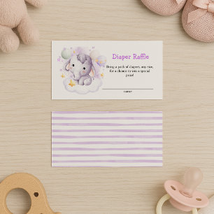 Carte D'accompagnement Éléphant Rose Mignon Étoiles Aquarelle Tirage au S