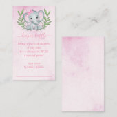 Carte D'accompagnement Élephant Tropical Été Floral Déchets Raffle (Devant / Derrière)