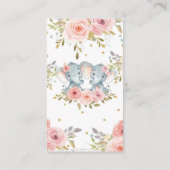 Carte D'accompagnement Eléphant Twin Girls Baby shower Déchets Raffle (Dos)