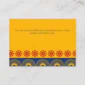 Carte D'accompagnement Eléphants à thème indiens en Mariage bleu royal (Dos)