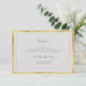 Carte D'accompagnement Elevated Ivory Gold Wedding Formal Reception (Debout devant)