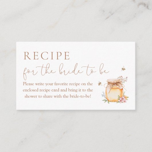 Carte D'accompagnement Elle a trouvé sa recette de miel pour la mariée (Devant)