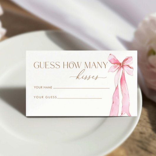 Carte D'accompagnement Elle essaie de deviner combien de baisers