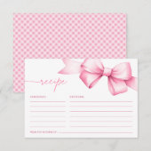 Carte D'accompagnement Elle est en train de nouer le noeud rose Bow Showe (Devant / Derrière)