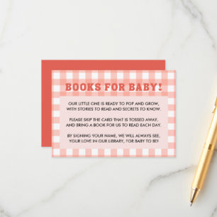 Carte D'accompagnement Elle est prête à éclater Baby Shower Rétro Gingham