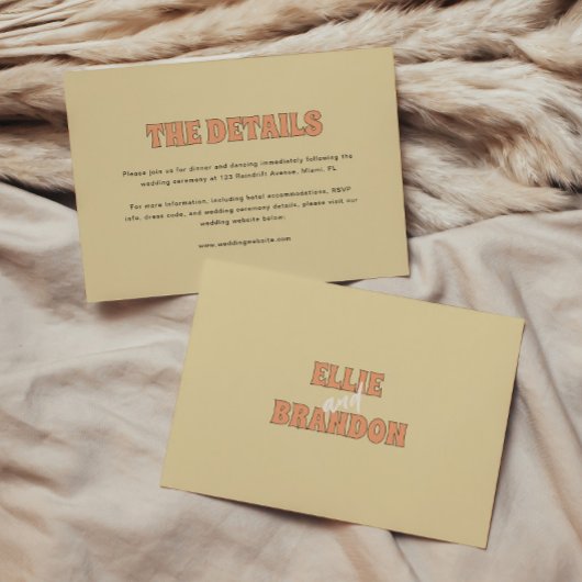 Carte D'accompagnement ELLIE Simple Rétro Moderne Détails du Mariage