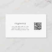 Carte D'accompagnement EMELIA Black White Simple QR Code Cadeau Registre (Devant)