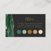 Carte D'accompagnement Emerald Green Agate Dark Mariage Code vestimentair (Devant)