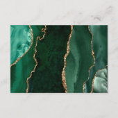 Carte D'accompagnement Emerald Green Agate Gold Dark Mariage Détails (Dos)