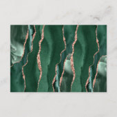 Carte D'accompagnement Emerald Green Agate Rose Gold Dark Mariage Détails (Dos)