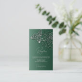 Carte D'accompagnement Emerald green Argent floral Elégant mariage (Debout devant)