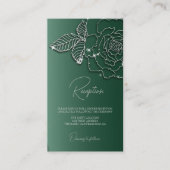 Carte D'accompagnement Emerald green Argent floral Elégant mariage (Devant)