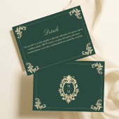 Carte D'accompagnement Emerald Green Baroque Gold Détails du Mariage