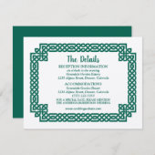 Carte D'accompagnement Emerald Green Celtic Knot Claddagh Mariage (Devant / Derrière)