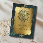 Carte D'accompagnement Emerald Green Code QR RSVP Mariage Site Web