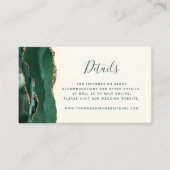 Carte D'accompagnement Emerald Green Gold Agate Ivory Mariage Website (Devant)