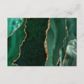 Carte D'accompagnement Emerald Green Gold Agate Script Détails du Mariage (Dos)