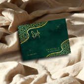 Carte D'accompagnement Emerald Green Gold Parties scintillant code QR Mar
