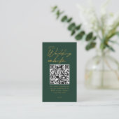 Carte D'accompagnement Emerald Green Gold Visitez notre site Mariage (Debout devant)