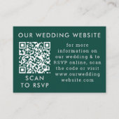 Carte D'accompagnement Emerald Green & Grey Mariage Web QR Code (Devant)
