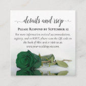 Carte D'accompagnement Emerald Green Mariage Détails et code RSVP QR (Devant)