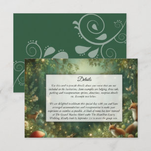 Carte D'accompagnement Emerald Green Mariage forestier enchanté