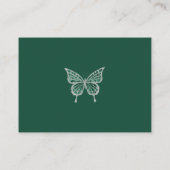 Carte D'accompagnement Emerald Green Quinceanera Tiara RSVP (Dos)