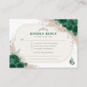 Carte D'accompagnement Emerald Green Quinceanera Tiara RSVP (Devant)