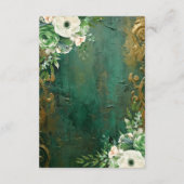 Carte D'accompagnement Emerald Green Romantic Floral Wedding Details (Dos)
