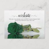 Carte D'accompagnement Emerald Green Rose Elegant Wedding Website (Devant)