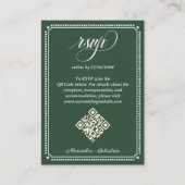 Carte D'accompagnement Emerald Green Script en ligne RSVP QR Code Mariage (Devant)