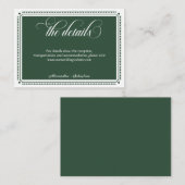 Carte D'accompagnement Emerald Green Script Western Rustic Mariage Détail (Devant / Derrière)