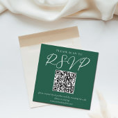 Carte D'accompagnement Emerald Green Typographie QR Code Mariage RSVP