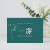 Carte D'accompagnement Emerald Green Wedding Website Enclosure Card (Debout devant)
