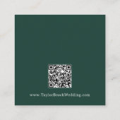 Carte D'accompagnement Emerald Greenery QR Code Détails du Mariage (Dos)