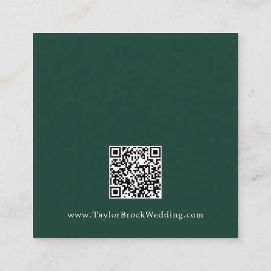 Carte D'accompagnement Emerald Greenery QR Code Détails du Mariage (Dos)