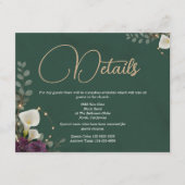Carte D'accompagnement Emerald & Ivory Botanical Elegance Wedding (Devant)