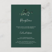Carte D'accompagnement Émeraude | Réception de mariage verte (Devant)