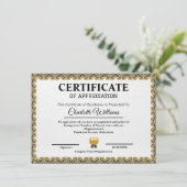 Carte D'accompagnement Employee Recognition Certificate of Appreciation (Debout devant)