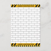 Carte D'accompagnement En construction Baby shower de vêtements pour bébé (Dos)