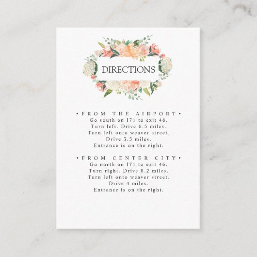 Carte D'accompagnement En floraison | Peach Pink Flowers MARIAGE Directio (Devant)