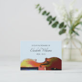 Carte D'accompagnement En memoriam Funérailles Musical Violon Bleu (Debout devant)