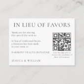Carte D'accompagnement En remplacement des faveurs pour la charité Mariag (Devant)