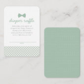 Carte D'accompagnement en vichy arc cravate baby shower de couche verte t (Devant / Derrière)