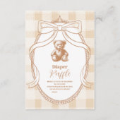Carte D'accompagnement en vichy Français Teddy Bear Diapper Raffer (Devant)