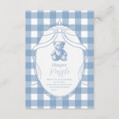 Carte D'accompagnement en vichy Français Teddy Bear Diapper Raffer (Devant)