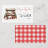 Carte D'accompagnement en vichy Marché de Noël Déchets Raffle Baby Showe (Devant / Derrière)