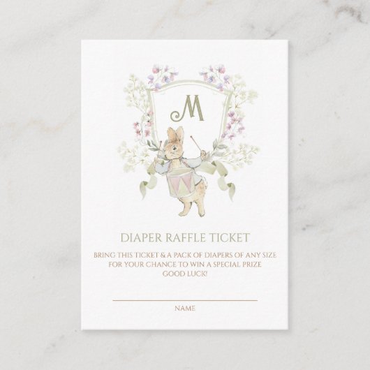 Carte D'accompagnement en vichy Peter le Baby shower Rabbit Déchets Raffl (Devant)