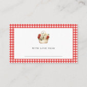 Carte D'accompagnement En vichy Rouge Fraîche Hors Du Marché Douche Écran (Dos)